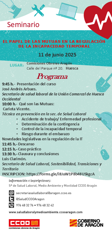 Curso Huesca “el papel de las mutuas en la regulación de la incapacidad temporal” 11/06/2025 Curso Huesca “el papel de las mutuas en la regulación de la incapacidad temporal” 11/06/2025
